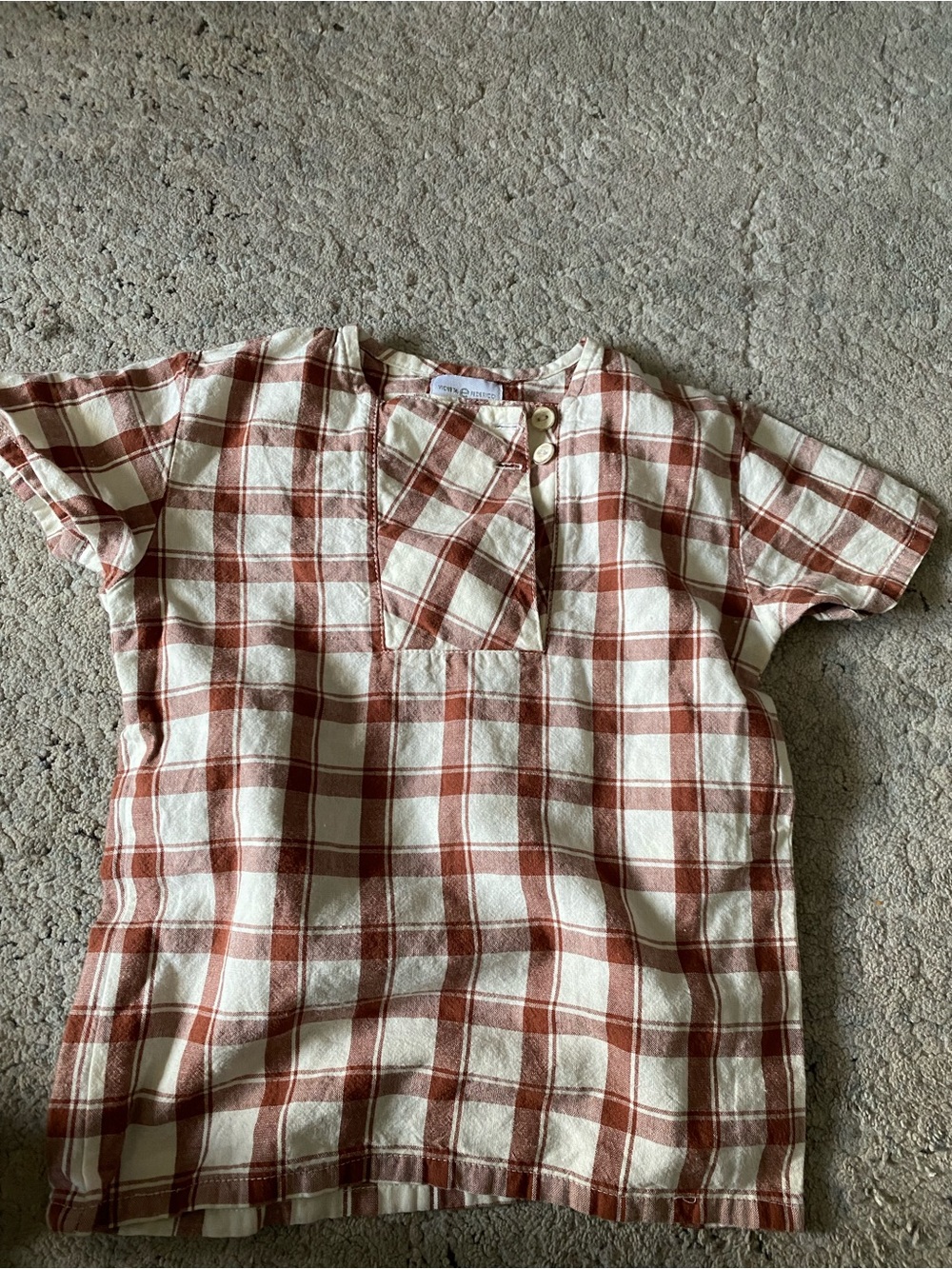Kids Short-Sleeve Plaid Tee Sz 4